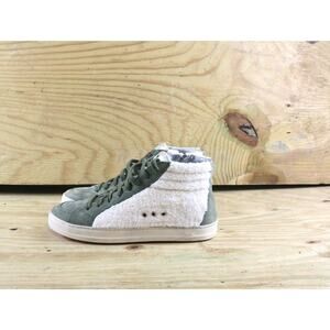 New P448 Sneakers 37 Womens Skate Wad Hi-Tops Green White Sherpa